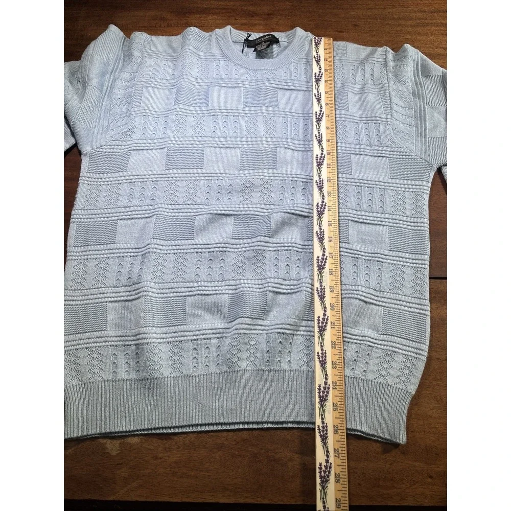 Giorgiolini‎ Textured Wool Blend Patterned Sweater Men's XL NWT Lt. Blue.